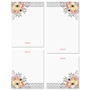 Floral Dots Custom Memo Pad Sets