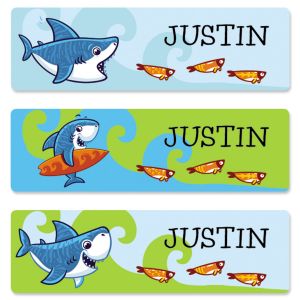 Custom Sharks Name Stickers
