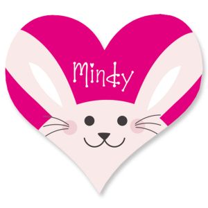 Custom Easter Bunny Heart Stickers