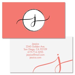 Modern Monogram Double-Sided Business Card