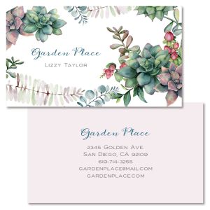 Green Foliage Double-Sided Business Card