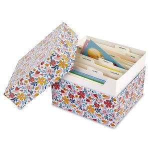 Blossom Top Greeting Card Organizer Box and Labels