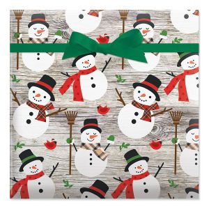 Snowman with Scarf Jumbo Rolled Gift Wrap