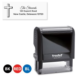 Custom Simple Cross Self-Inking Address Stamp