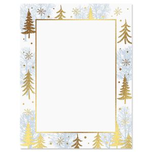 Winter Woods Christmas Foil Letter Papers