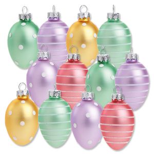 Pastel Glass Egg Ornaments