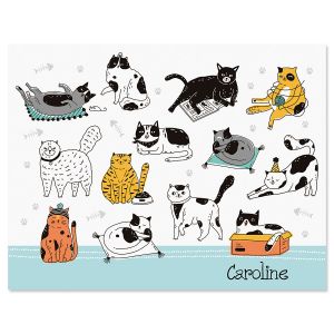 Cat Sketches Custom Note Cards
