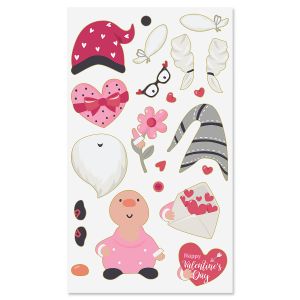 Valentine's Build-a-Gnome Sticker Set