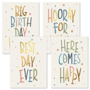 Deluxe Foil Big Wishes Birthday Cards and Seals