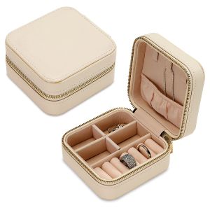 Cream Travel Jewelry Box