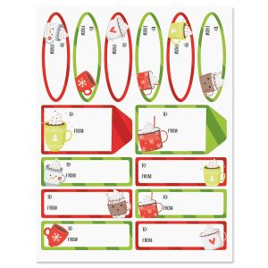 Hot Cocoa Holidays Gift Wrap To/From Labels