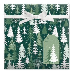 Holiday Forest Rolled Gift Wrap and Labels