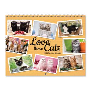 2025 Love Those Cats Big Grid Planning Calendar