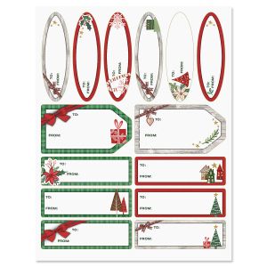 Country Christmas Gift Wrap To/From Labels
