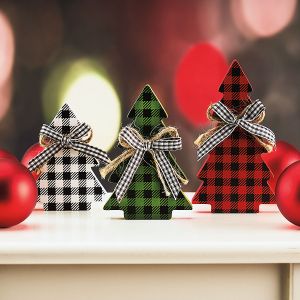 Buffalo Plaid Wooden Trees