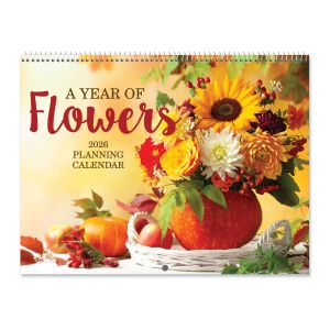 A Year Of Flowers 2026 Big Grid Planning Calendar