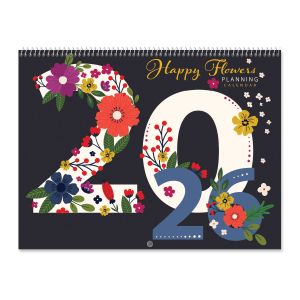 Happy Flowers 2026 Big Grid Planning Calendar