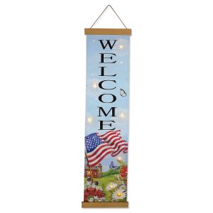 LED Patriotic Welcome Door Banner