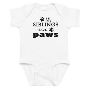 My Siblings Have Paws Baby Bodysuit Romper