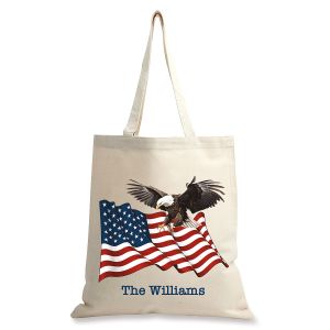 Patriotic Eagle Canvas Tote