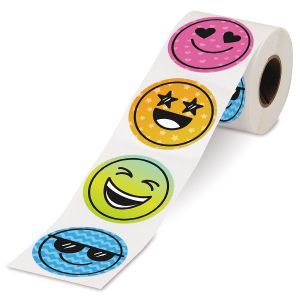 Smiley Faces Rolled Stickers