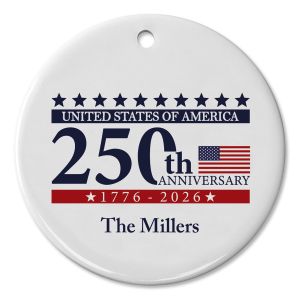 250th Anniversary Personalized Round Ornament