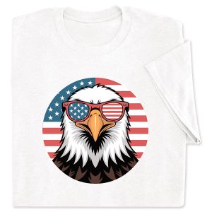 Eagle with Sunglasses White T-Shirt