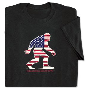 Sasquatch Outline Black Adult T-Shirt