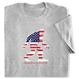 Sasquatch Outline Grey Adult T-Shirt