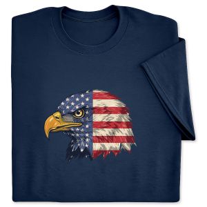 Eagle Head Flag Navy Adult T-Shirt