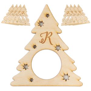 Personalized Christmas Tree Wood Napkin Rings