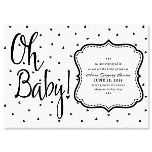 Custom Oh Baby Hearts Birth Announcements