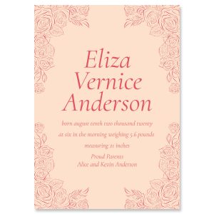 Custom Red Framed Birth Announcements