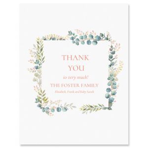 Custom Floral Frame Thank You Cards 