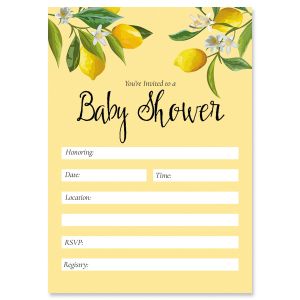 Lemons Fill In The Blank Baby Shower Invitations