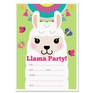 Llama Fill In The Blank Birthday Invitations