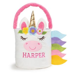 Unicorn Personalized Plush Easter Basket