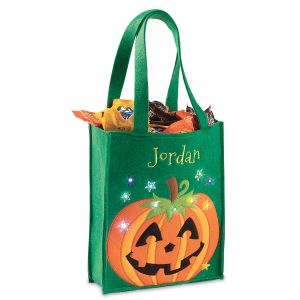 Custom Halloween Light-up Pumpkin Tote Bag
