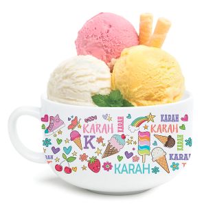 Girl Personalized Ice Cream Bowl