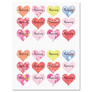 Personalized Heart Stickers