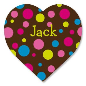 Personalized Dots Heart Stickers