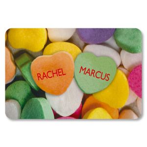 Candy Heart Personalized Doormat