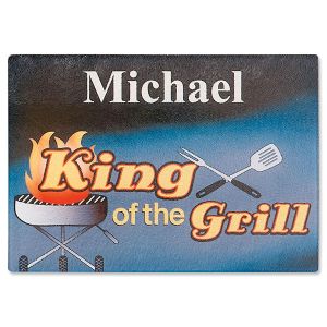 King of the Grill  Personalized Cutting Board