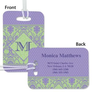Damask Personalized Bag Tag