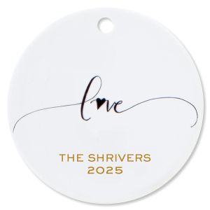 Custom Love Round Christmas Ornament