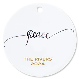 Custom Peace Round Christmas Ornaments