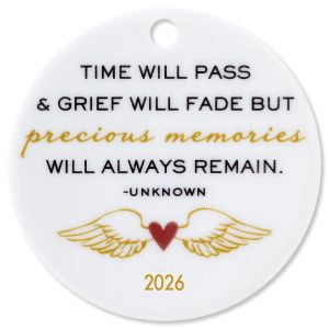 Time Will Pass Round Memorial Custom Christmas Ornament