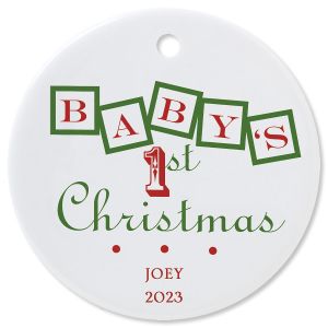Custom Baby's 1st Round Christmas Ornament
