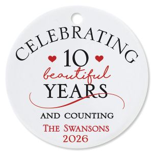 Celebrating Round Anniversary Custom  Christmas Ornament