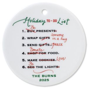 Custom Holiday To Do Round Christmas Ornament